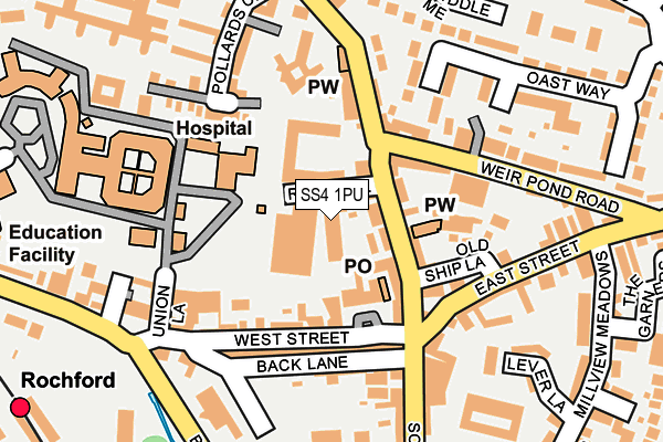 SS4 1PU map - OS OpenMap – Local (Ordnance Survey)