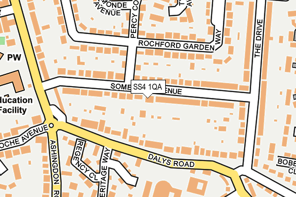 SS4 1QA map - OS OpenMap – Local (Ordnance Survey)