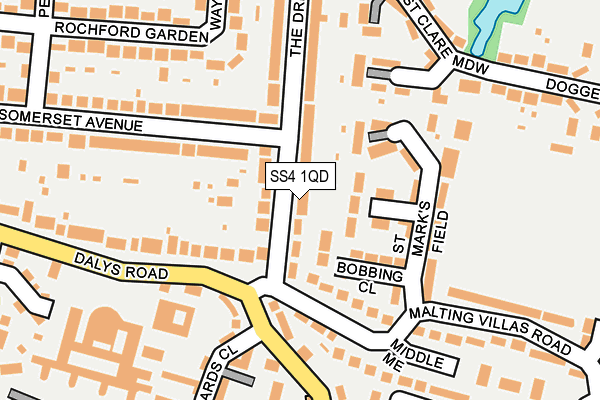 SS4 1QD map - OS OpenMap – Local (Ordnance Survey)