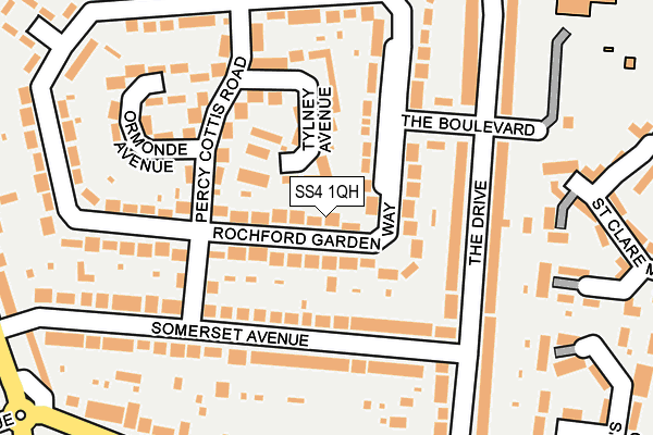 SS4 1QH map - OS OpenMap – Local (Ordnance Survey)