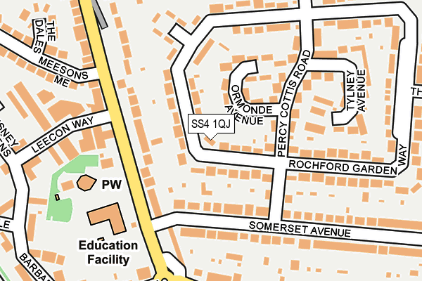 SS4 1QJ map - OS OpenMap – Local (Ordnance Survey)