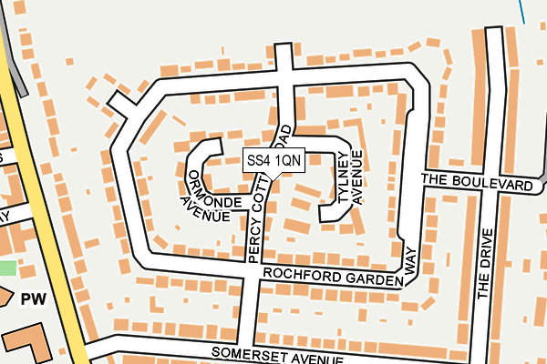 SS4 1QN map - OS OpenMap – Local (Ordnance Survey)