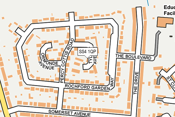 SS4 1QP map - OS OpenMap – Local (Ordnance Survey)