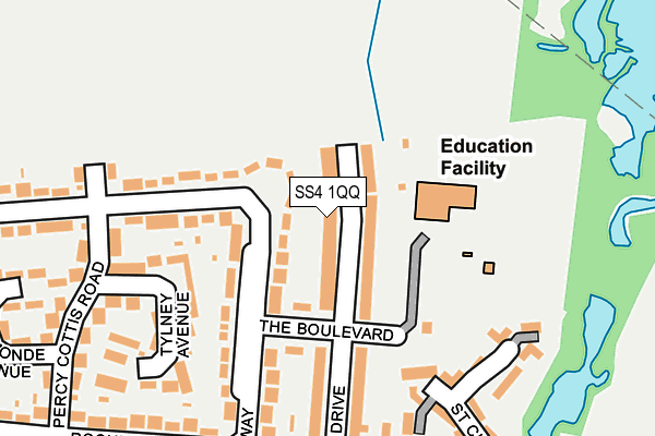 SS4 1QQ map - OS OpenMap – Local (Ordnance Survey)