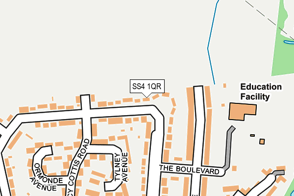 SS4 1QR map - OS OpenMap – Local (Ordnance Survey)