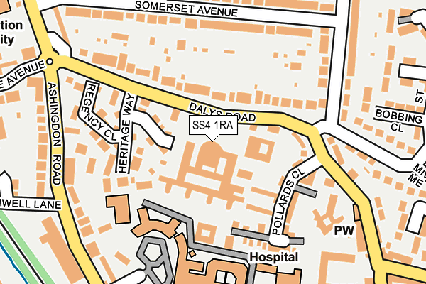 SS4 1RA map - OS OpenMap – Local (Ordnance Survey)