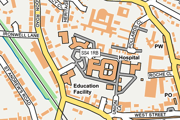SS4 1RB map - OS OpenMap – Local (Ordnance Survey)