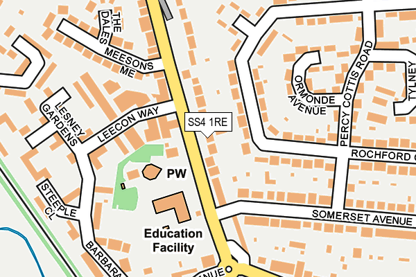 SS4 1RE map - OS OpenMap – Local (Ordnance Survey)