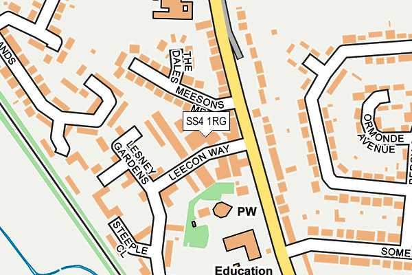 SS4 1RG map - OS OpenMap – Local (Ordnance Survey)