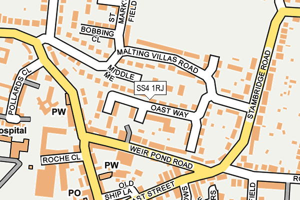 SS4 1RJ map - OS OpenMap – Local (Ordnance Survey)