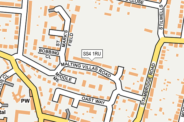 SS4 1RU map - OS OpenMap – Local (Ordnance Survey)