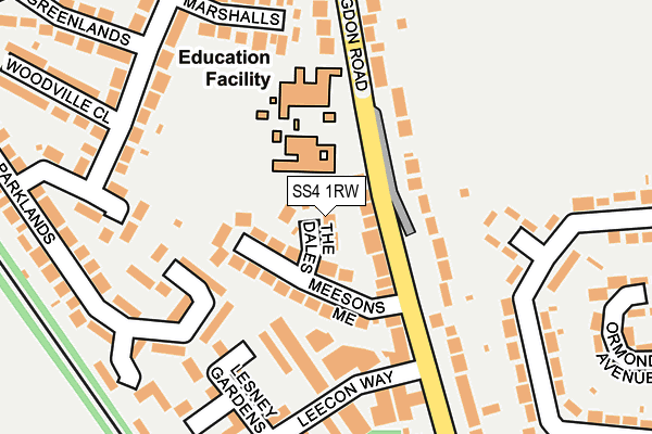 SS4 1RW map - OS OpenMap – Local (Ordnance Survey)