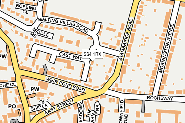 SS4 1RX map - OS OpenMap – Local (Ordnance Survey)