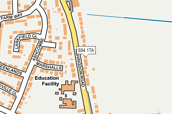 SS4 1TA map - OS OpenMap – Local (Ordnance Survey)