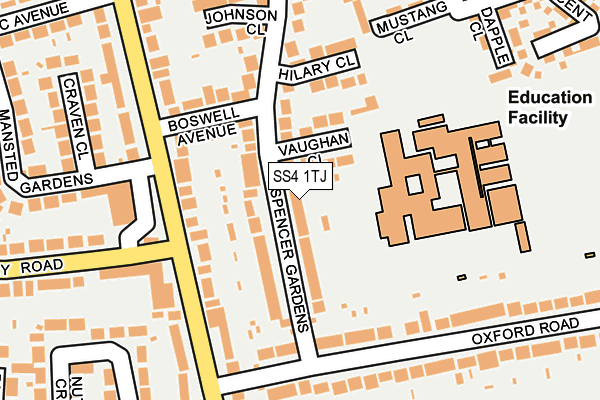 SS4 1TJ map - OS OpenMap – Local (Ordnance Survey)