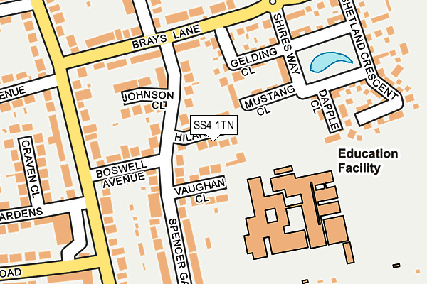 SS4 1TN map - OS OpenMap – Local (Ordnance Survey)