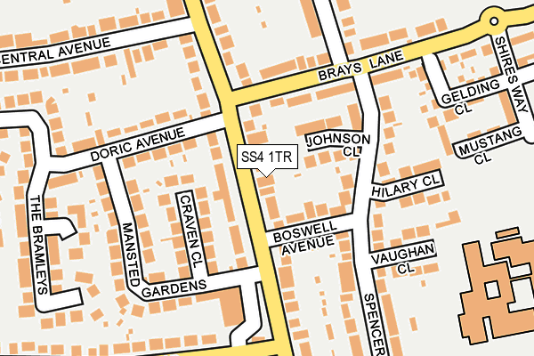 SS4 1TR map - OS OpenMap – Local (Ordnance Survey)