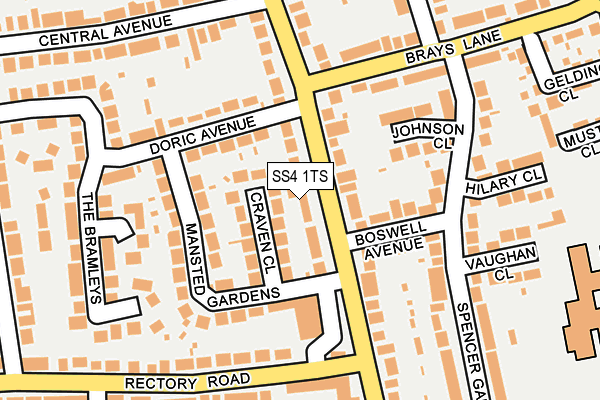 SS4 1TS map - OS OpenMap – Local (Ordnance Survey)