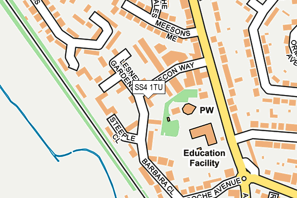 SS4 1TU map - OS OpenMap – Local (Ordnance Survey)