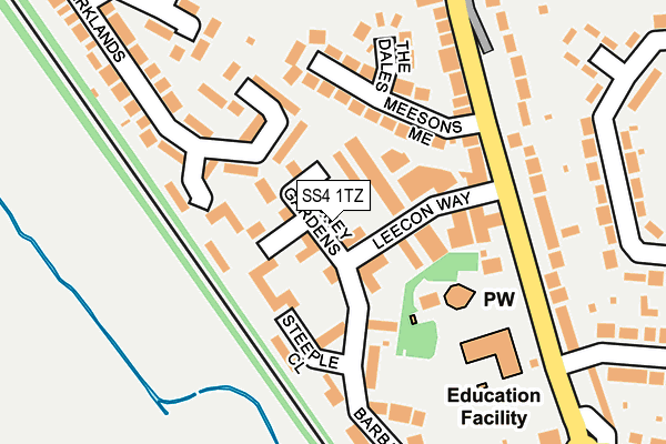 SS4 1TZ map - OS OpenMap – Local (Ordnance Survey)