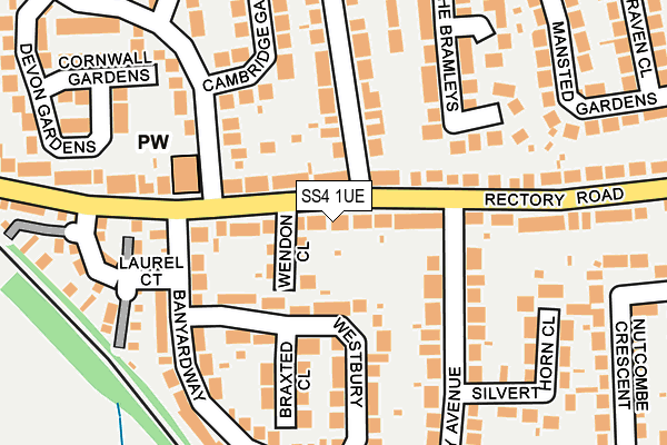 SS4 1UE map - OS OpenMap – Local (Ordnance Survey)