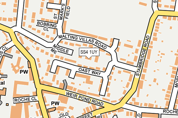 SS4 1UY map - OS OpenMap – Local (Ordnance Survey)