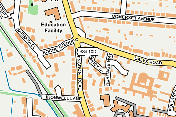 SS4 1XD map - OS OpenMap – Local (Ordnance Survey)