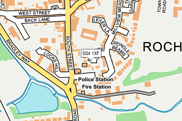 SS4 1XF map - OS OpenMap – Local (Ordnance Survey)