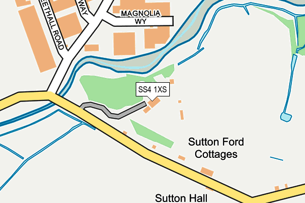 SS4 1XS map - OS OpenMap – Local (Ordnance Survey)