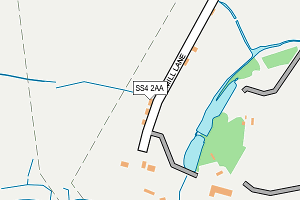 SS4 2AA map - OS OpenMap – Local (Ordnance Survey)