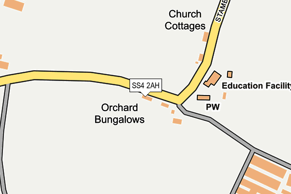 SS4 2AH map - OS OpenMap – Local (Ordnance Survey)