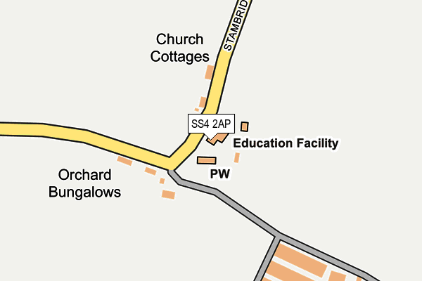 SS4 2AP map - OS OpenMap – Local (Ordnance Survey)