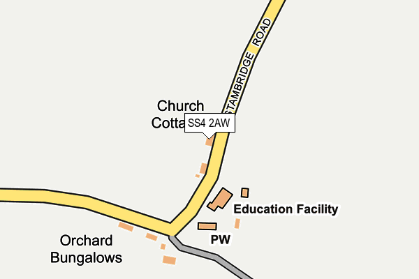 SS4 2AW map - OS OpenMap – Local (Ordnance Survey)