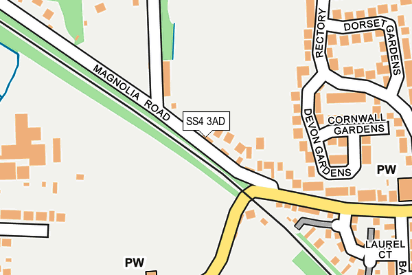 SS4 3AD map - OS OpenMap – Local (Ordnance Survey)