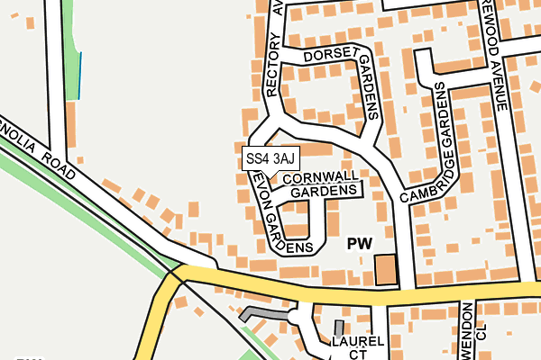 SS4 3AJ map - OS OpenMap – Local (Ordnance Survey)