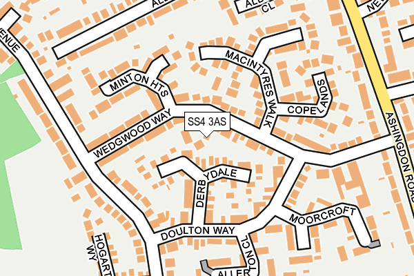 SS4 3AS map - OS OpenMap – Local (Ordnance Survey)