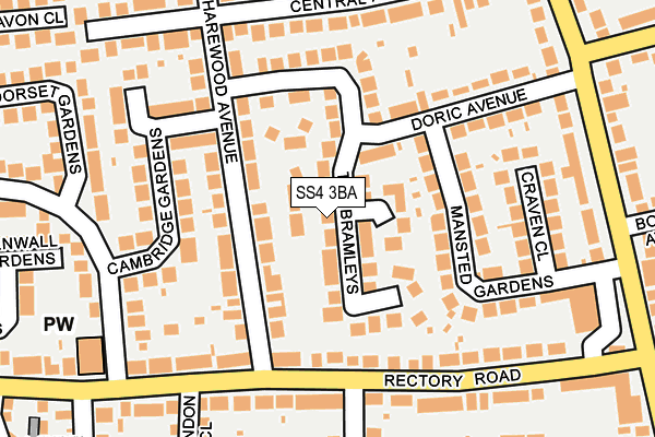 SS4 3BA map - OS OpenMap – Local (Ordnance Survey)