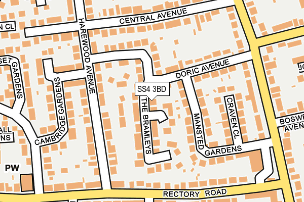 SS4 3BD map - OS OpenMap – Local (Ordnance Survey)