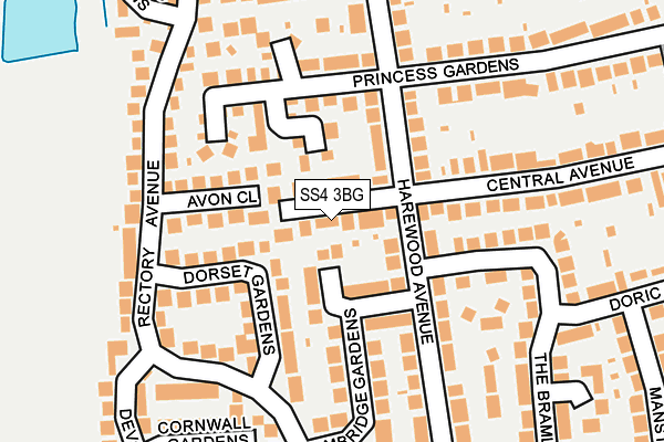 SS4 3BG map - OS OpenMap – Local (Ordnance Survey)