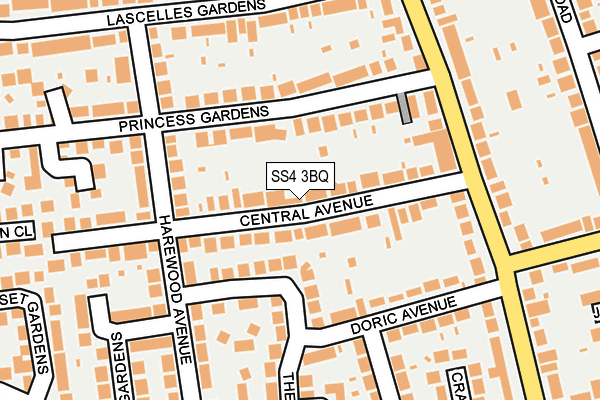 SS4 3BQ map - OS OpenMap – Local (Ordnance Survey)