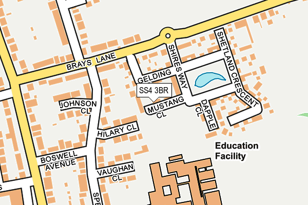 SS4 3BR map - OS OpenMap – Local (Ordnance Survey)