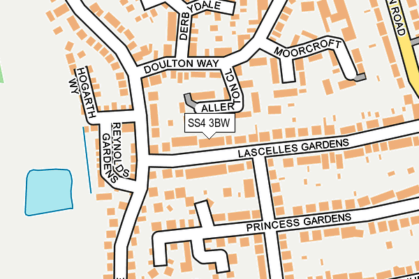 SS4 3BW map - OS OpenMap – Local (Ordnance Survey)