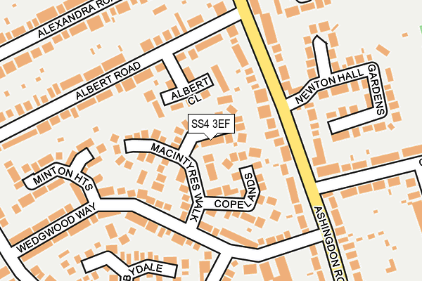 SS4 3EF map - OS OpenMap – Local (Ordnance Survey)