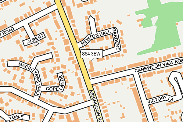 SS4 3EW map - OS OpenMap – Local (Ordnance Survey)