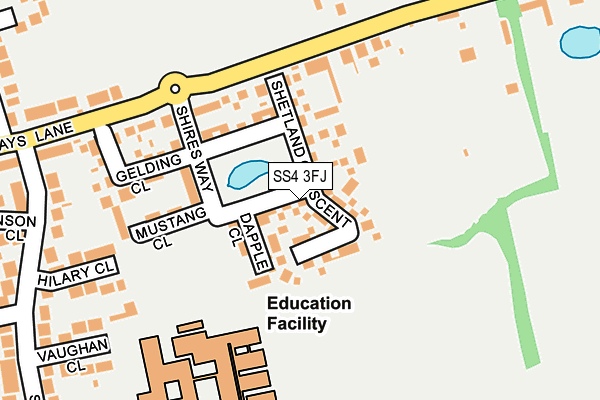 SS4 3FJ map - OS OpenMap – Local (Ordnance Survey)