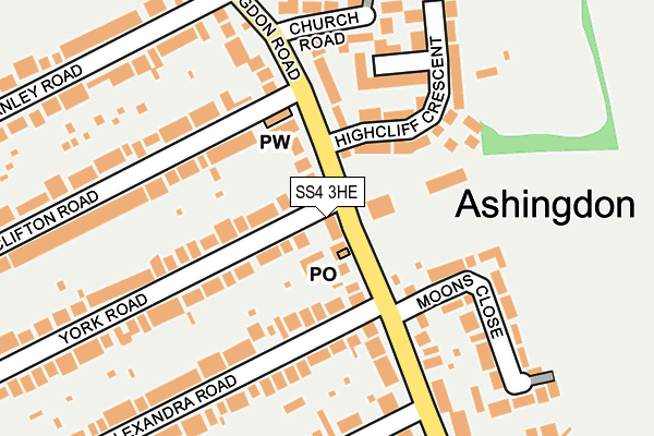 SS4 3HE map - OS OpenMap – Local (Ordnance Survey)