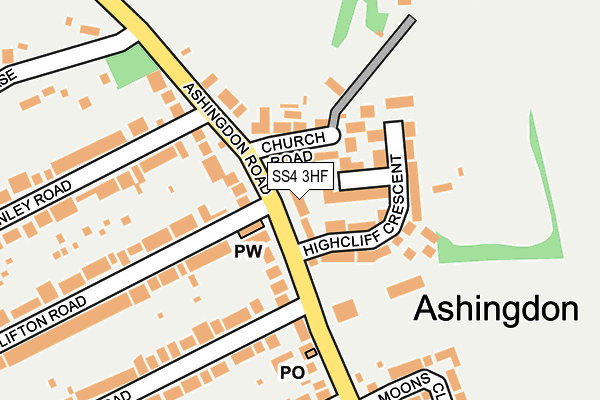 SS4 3HF map - OS OpenMap – Local (Ordnance Survey)