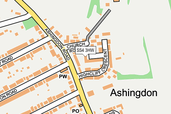 SS4 3HW map - OS OpenMap – Local (Ordnance Survey)