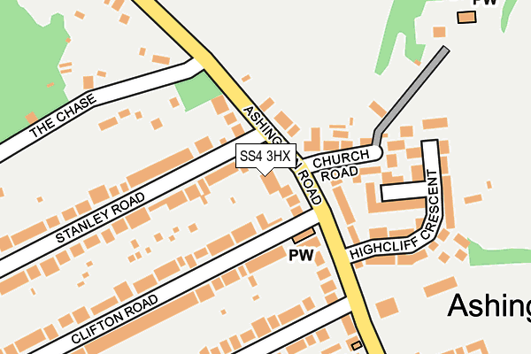 SS4 3HX map - OS OpenMap – Local (Ordnance Survey)