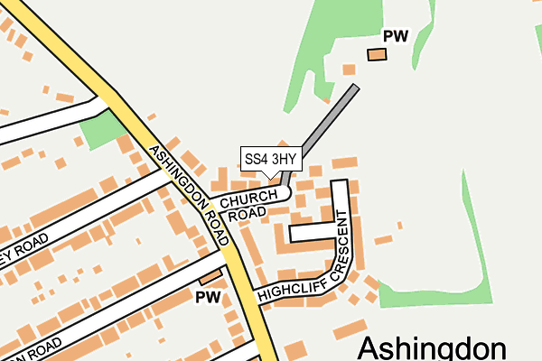 SS4 3HY map - OS OpenMap – Local (Ordnance Survey)